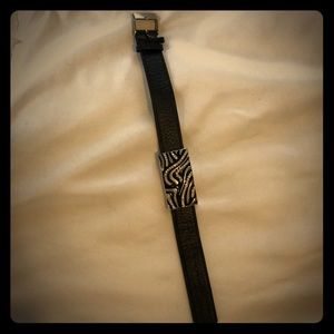 Faux leather zebra band bracelet